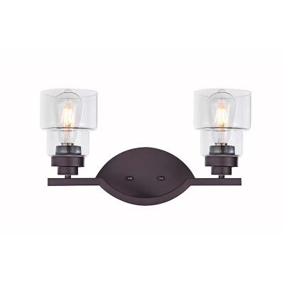 China Modern Double Head Black GLOBE Bathroom Wall Light Fixture 24inch E26X2 vality Lamp for sale