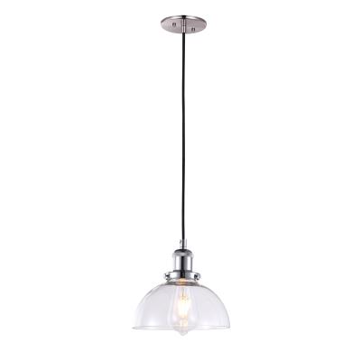 China Modern Clear Glass Pendant With Brushed Nickel Finish Pendant And Chandelier Light For Kitchen Restaurant for sale