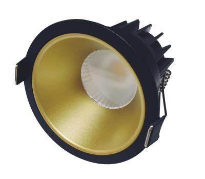 China Black And Gold Modern Anti Glare 12W COB Led Downlight for sale