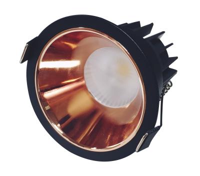 China Modern Black And Copper Round 12W Cob Led Downlight 230V for sale