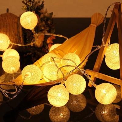 China Cotton Balls Wholesale Globe Warm White Cotton Ball Outdoor Led Fairy String Lights For Christmas Room Garden Hotel Decoration for sale