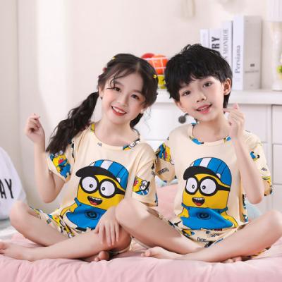 China Breathable Kids Homewear Sleepwear Set Girls Nightgown Clothes Summer Cartoon Sleepwear Children Clothing Short Sleeved Pajamas For Kids for sale