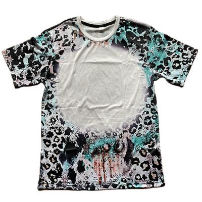 China Best Selling Amazon Faux Anti-pilling Bleach Stitches Custom 3D Digital O-Neck Leopard Print Neck Men Women Short Sleeve Sublimation Unisex T-Shirts for sale