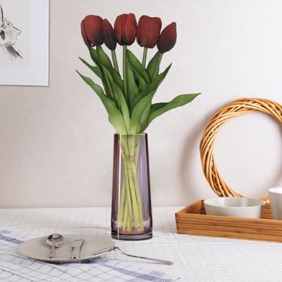 China Real Touch Natural Color Branch Tulip Customized Artificial Flowers Simple Plastic Home Decor Touch for sale