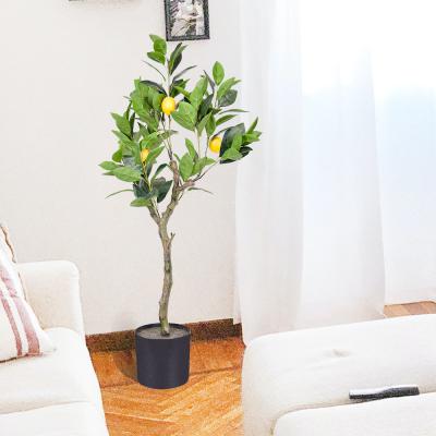 China Real Touch Custom 90cm High Tall Outdoor Decoration Plastic Artificial Lemon Trees Plant for sale