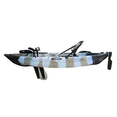 China PE (HDPE or LLDPE) 2022 Cheapest Kayak 9.5ft Length 33 Width Fishing Single Seat Kayak One Pedal Single Fin Pedal Kayak for sale