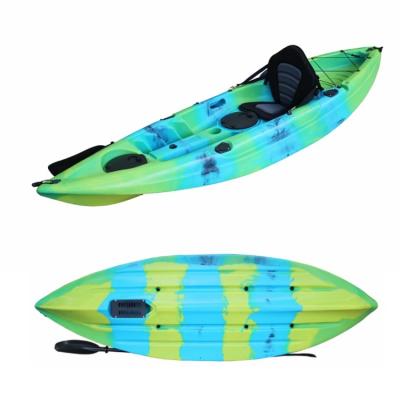 China PE (HDPE or LLDPE) 9.7' hot cheap kayak Sit On Top Plastic Rowing single ft fishing kayak made in China for recreation for sale