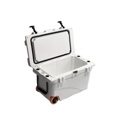 China Waterproof Professional Portable Outdoor Picnic Ice Camping Transport Fresh Food Cooler Box With Wheel for sale