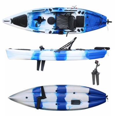 China LLDPE or HDPE 11.6 ft sit on top hobiee cool kick-out fin kayak with pedals fish finder hole for sale