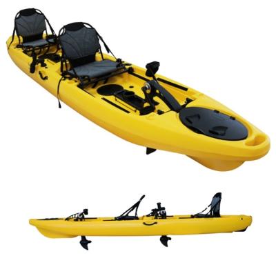 China Super Luxury High Quality PE (HDPE or LLDPE) Hand Foot Pedal Free Tandem Fishing Kayaks For Two Person for sale