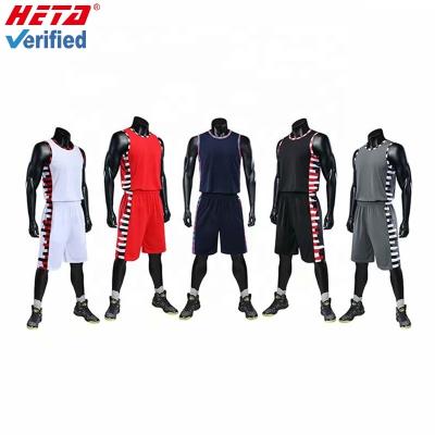 China Instock Polyester Antibacterial Basketball Jersey Set OEM Service Basketball Uniform for sale