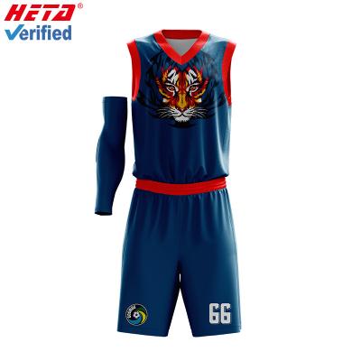 China Breathable Cheap Custom Sublimated Reversible Mesh Design Wholesale Sports Basketball Tank Tops for sale