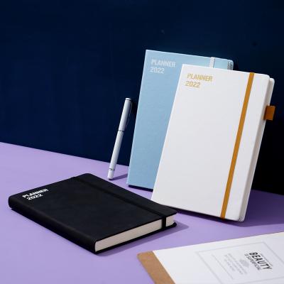 China With pen holder; With elastic band; With Inner Pocket Office Business Custom Logo Leather Weekly Agenda 2022 Planner A5 for sale