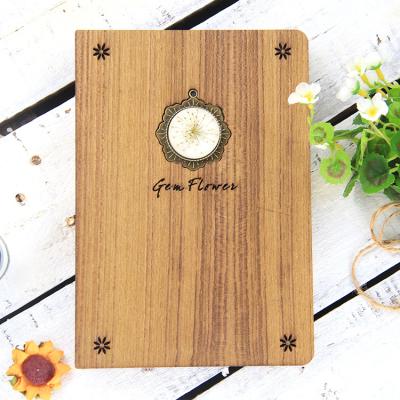 China Wooden Line Grid Inner Page Student Hardcover Book Cover Multifunctional Hardcover Book Notebook for sale