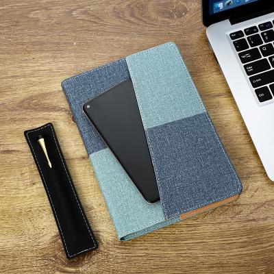 China Cotton Linen Fabric A5 Eco-friendly Business Paper Notebook Thickened Office Logo Offset Paper Custom Notebook for sale