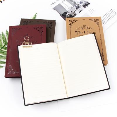 China Retro hardcover book students A5 32K Korean creative fine lace European style notebook with box diary for sale