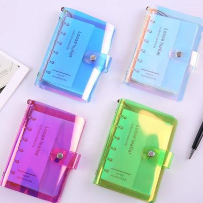 China A5 A6 A7 PVC Book Cover Spiral Notebooks Metal Binder Mini Transparent Refillable Loose Leaf Notebook for sale