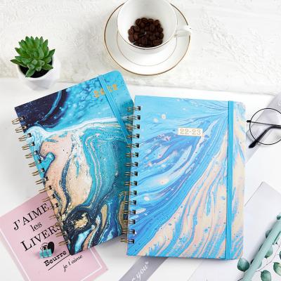 China With elastic band; With inside pocket; With index amazon hardcover paper diary hot selling 2022 spiral planner with index for sale