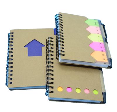 China Cover School Pen and Notebook Hardcover Customized Paper Spiral Notebook with Sticky Note for sale