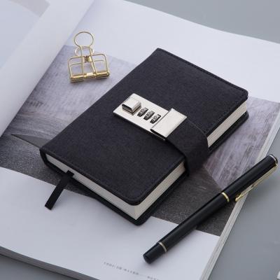 China code lock a5 a7 sublimation diary cute vintage cloth covered notebook with lock for sale