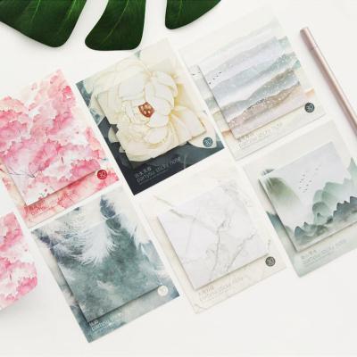 China Self-adhesive Ancient Landscape Colorful Sticky Notes Chinese Style Can Tear Notepad N Times for sale