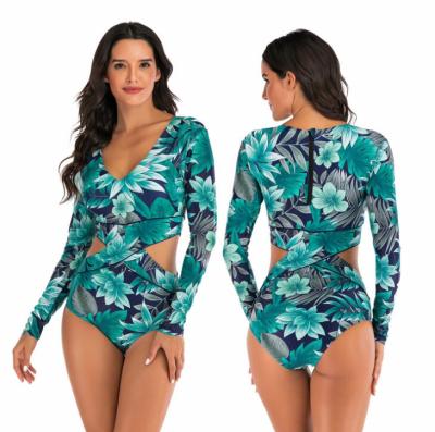 China Wetsuit Zipper Back Surf Lady 2XL Swimsuit UPF 50+ Breathable CUSHION Print One Piece One Piece Diving Swimwear for sale