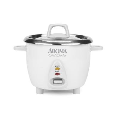 China Exterior AROMA 6-Cup (cooked)/1.2Qt. Selected Stainless Rice and Grain Cooker, Stainless Steel Inner Pot, One Touch Operation for sale