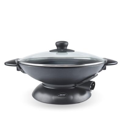 China Viable AROMA 7Qt Professional. Electric Nonstick Wok with Glass Lid, Dishwasher Safe (AEW-306) for sale