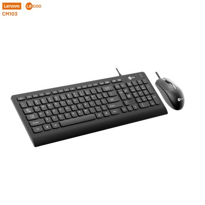 China Lenovo Lecoo CM103 ultra slim keyboard and wired keyboard per mouse suit wired teclado wired per mouse desktop usb keyboard and mouse set combo for sale