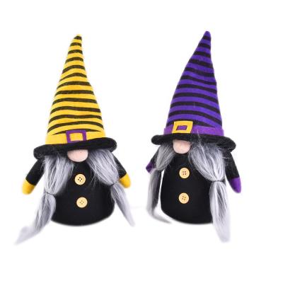 China Latest Design Halloween Christmas Toys Plush Handmade Halloween Gnomes Witch Ornaments Eco-friendly Halloween Doll for sale