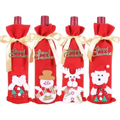 China Fashionable Christmas Bag Packaging Presents Christmas New Year Wine Bag Christmas Wine Bottle Decorums Home Decoration Christmas Bottle Gift Sets for sale