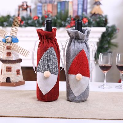 China New Trendy Valentines Wine Bottle Cover Party Decor Supplies Props Luxury Champagne Wine Bottle Bag Christmas Cover For Christmas Decor for sale