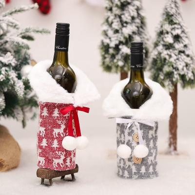 China Home Christmas Wine Bottle Cover Decor Merry Christmas Party Holiday Decorations Amazon Christmas Wine Bottle Warmer Fashionable Cover for sale