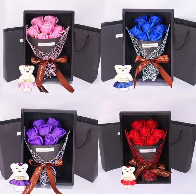 China Fashional Simulation Flower 7 Roses Soap Flower Gift Box Valentines Day Gifts For Women Christmas Mothers Day 2021 Gifts 2022 Box Set for sale