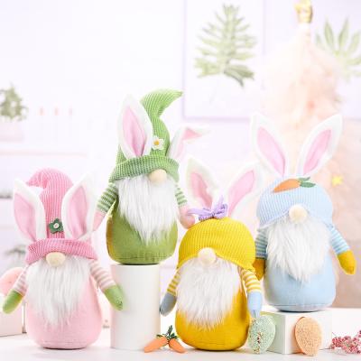 China Eco-Friendly Happy Gnome Elf Bunny Rabbit Stuffed Easter Day Rabbit Cartoon Gnomes Ornaments Plush Easter Animal for sale