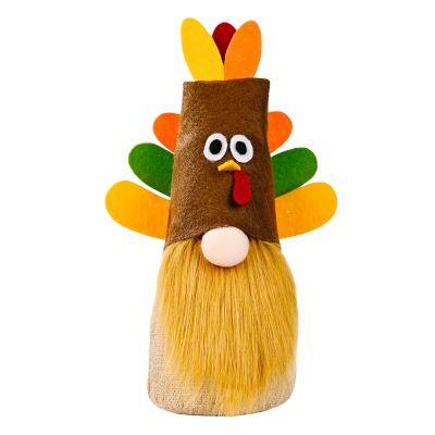 China Eco-friendly Soft Plush Doll Turkey Ornaments Doll Thanksgiving Dwarf Decoration Ornaments Kids Thanksgiving Gift Items for sale