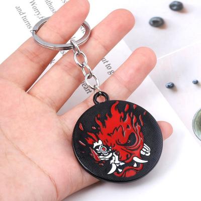 China Jewelry Decoration Cyberpunk Grimace Anime Keychains Souvenir Metal Key Chain Promotional Key Chain Wholesale Creative Gifts Pendant for sale