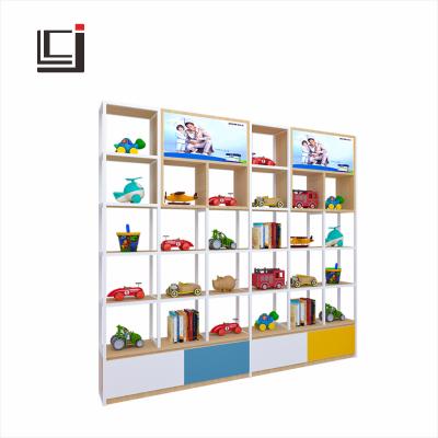 China Single-Sided Hot Selling Maternal And Child Products Showcases Customized Cabinet Children's Store Shelf Display Rack for sale