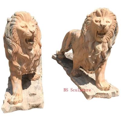 China Indoor or Outdoor Modern Western Marble Lion Sculpture Italian Marble Animal Sculpture in Contemporary Garden Sculpture for sale