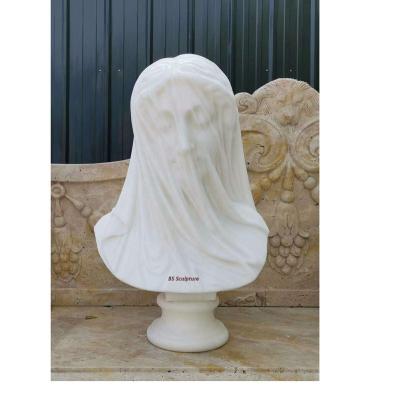 China Modern interior decoration lady bust pure white marble sculpture for sale for sale