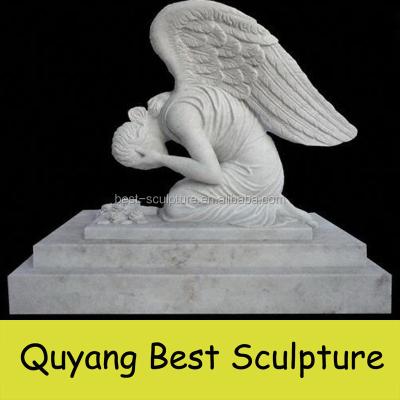 China Weeping Angel Statue Sculpture Of West Outdoor Ceremery Stone for sale