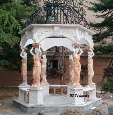 China Traditional Custom European Style Figure Statue Marble Garden Gazebo Sculpture for sale