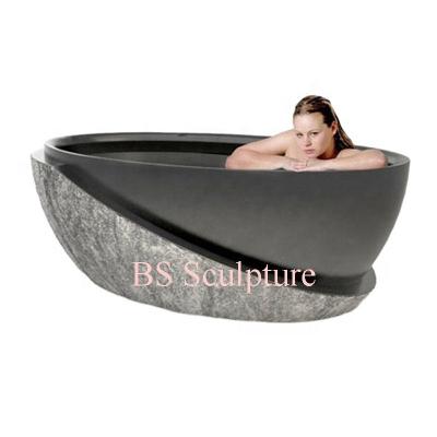 China Marble Freestanding Marble Bathtub Modern Design Granite Bathroom Tub Blackfor Freestanding Adult for sale