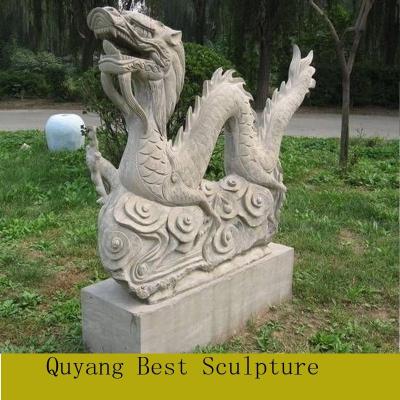 China Contemporary Outdoor Decor Dragon Statue Natural Marble Sculpture for sale