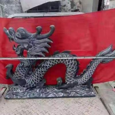 China Traditional Factory Direct Customized Black Marble Life Size Dragon Statue Sculpture for sale