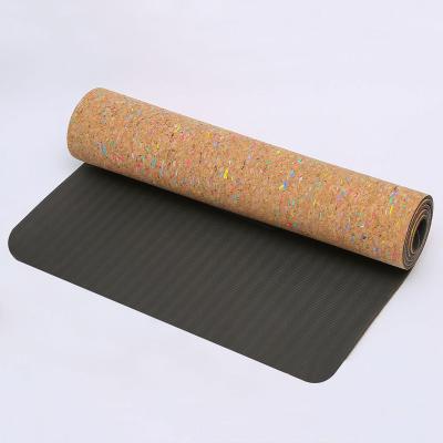 China Custom Fitness Eco Friendly Printed Pilates Logo Printed Eco Friendly Gym Exercise Cork Yoga Mat Strip for sale