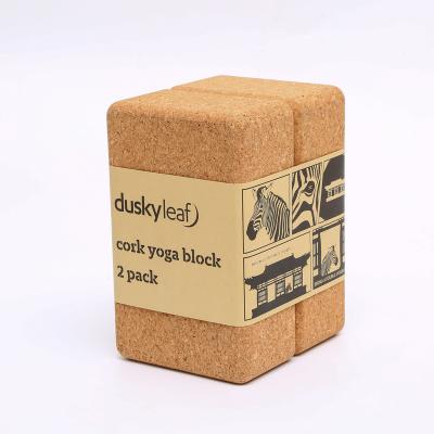 China Contoured edges comfortable and 100 percent clog Logo Printed Flat Waterproof Wholesale 100 percent Cork Yoga Block Cheap for sale