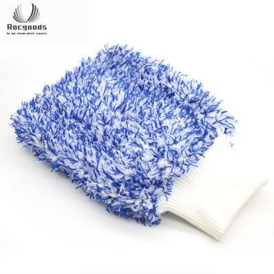 China Korean Luxury Long Pile Coral Luxury Scratch Free Microfiber Fleece Wash Glove 18*28CM Microfiber Fleece Cleaning Towel for sale