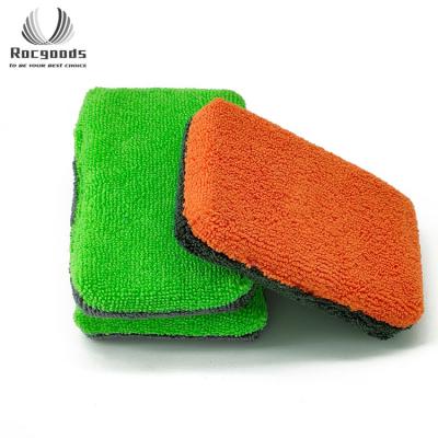 China Soft High Density Car Waxing Foam Polish Sponge Sponge Protection Microfiber Detailing Saver Applicator for sale