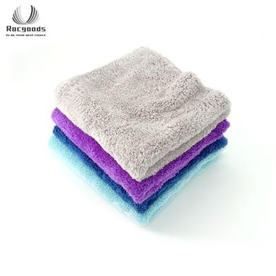 China 80% Polyester Plush 350gsm Soft Premium Quality Microfiber Cleaning Towel High Abosorbent Coral Fleece Car Drying Towel for sale